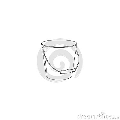 Bucket black sign icon. Vector illustration eps 10 Cartoon Illustration