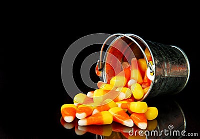 Bucket of candy corn Stock Photo