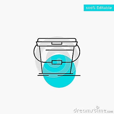 Bucket, Cleaning, Wash, Water turquoise highlight circle point Vector icon Vector Illustration