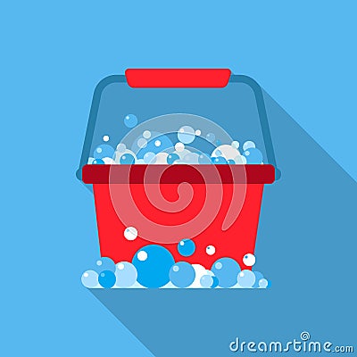 Bucket flat icon. Illustration for web and mobile design. Vector Illustration
