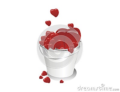 A bucket full of love Vector Illustration