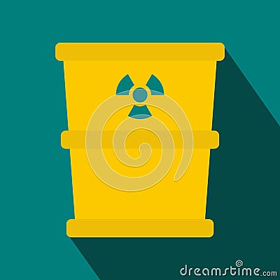 Bucket for hazardous waste icon, flat style Vector Illustration