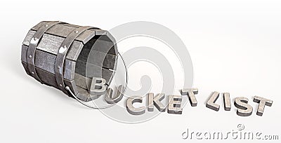 Bucket List Charm And Letters Stock Photo