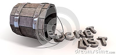 Bucket List Charm And Letters Stock Photo