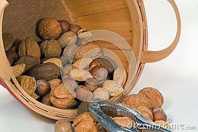Bucket of Mixed Nuts Stock Photo