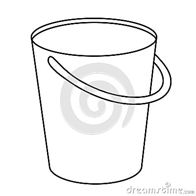 Bucket outline icon. Pail with handle simple line vector template. Linear style sign for mobile concept and web design. Symbol, Cartoon Illustration