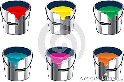 Bucket paint Stock Photo