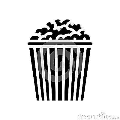 bucket popcorn food snack glyph icon vector illustration Vector Illustration