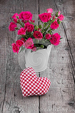 Bucket of roses Stock Photo