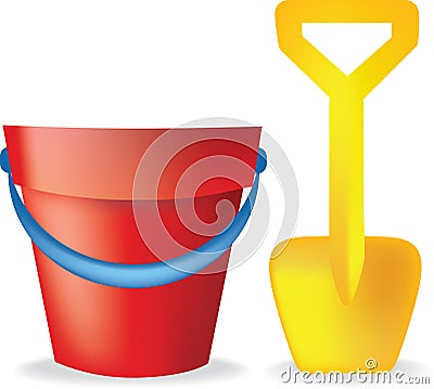 Bucket and spade Vector Illustration