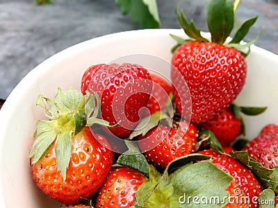 Bucket of Strawberries Stock Photo