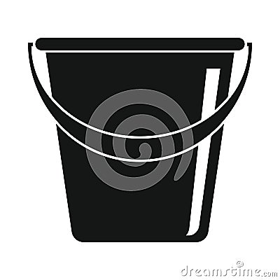 Bucket for water black simple icon Vector Illustration