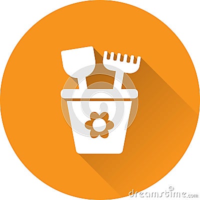 Bucket white icon. Vector illustration. Vector Illustration