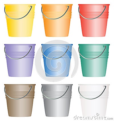 Buckets and/or Pails Stock Photo