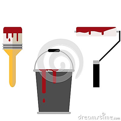 Buckets of paint Vector Illustration