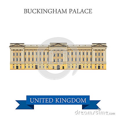 Buckingham Palace London Great Britain United Kingdom vector Vector Illustration