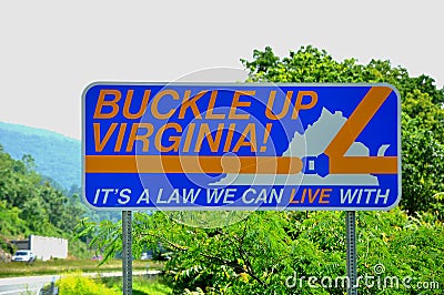 Buckle up Virginia Stock Photo