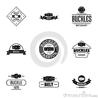 Buckles logo set, simple style Vector Illustration