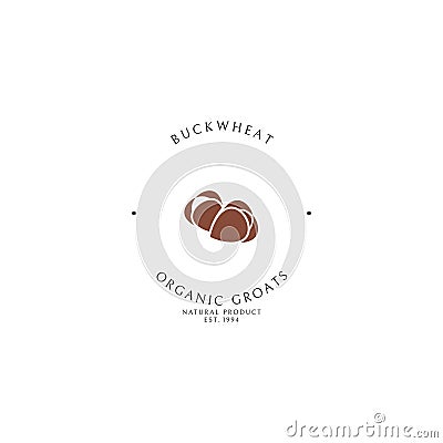 Buckwheat groats. Logo template Vector Illustration