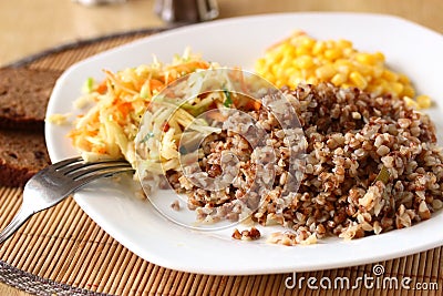 Buckwheat porridge Stock Photo