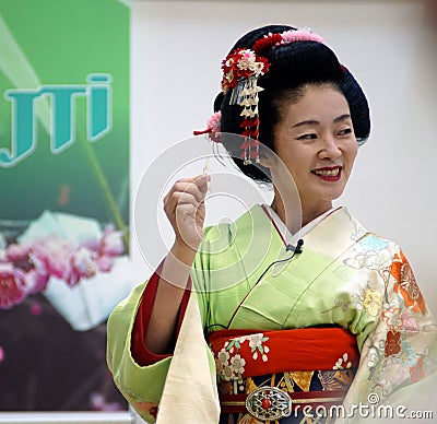 BUCURESTI, ROMANIA- 18.05.2018 Geisha Umekichi at Japanese Culture Days Editorial Stock Photo