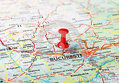 Bucuresti ,Romania map Stock Photo