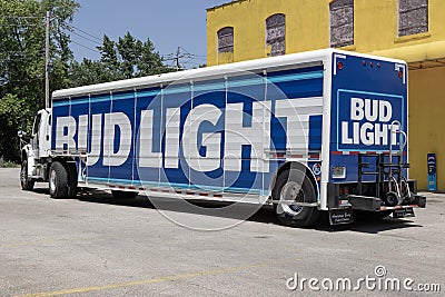 Bud Light beer delivery truck. Budweiser is part of AB InBev, the largest beer company in the world Editorial Stock Photo