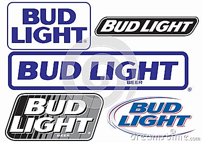 Bud Light Beer Etiquette vector illustration poster template Cartoon Illustration