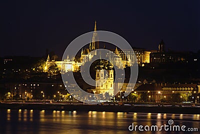 Buda castle with mathias churc Stock Photo