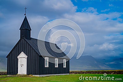 Budakirkja black church in Iceland Stock Photo