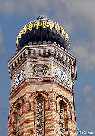 Budapest the Choral Synagogue fragment facade dome Stock Photo