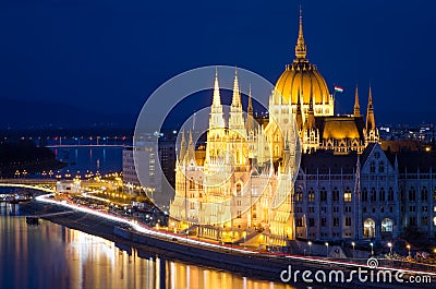 Budapest, Danube and Hungarian Parliament Stock Photo