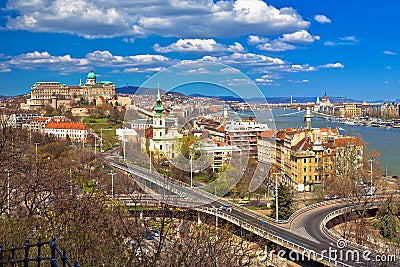 Budapest Danube river waterfront panoramic view Stock Photo