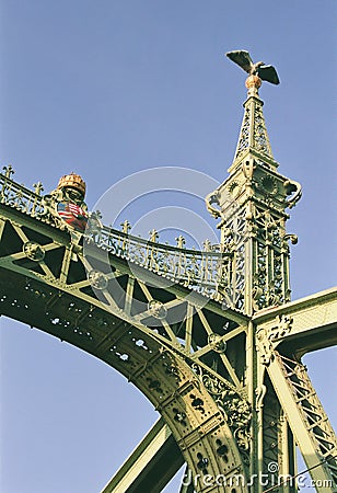 Budapest - the Freedom Bridge Stock Photo