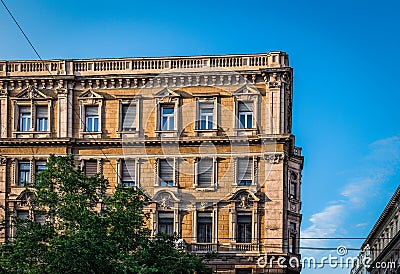 Budapest-Szent Istvan krt Buildings-3 Editorial Stock Photo