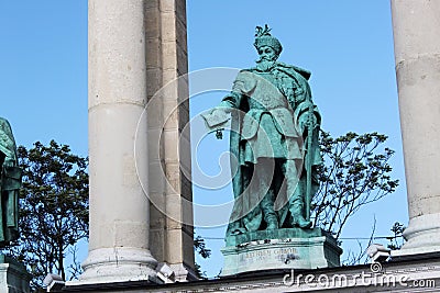 BUDAPEST, HUNGARY - AUGUST 08, 2012: Sculpture of Gabriel Bethlen Vastagh Gyorgy, 1902. Editorial Stock Photo