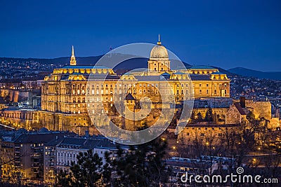 Budapest, Hungary - The beautiful Buda Castle Royal Palace Stock Photo