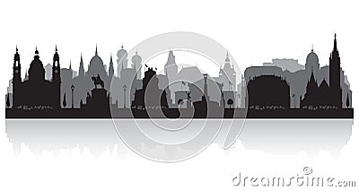 Budapest Hungary city skyline silhouette Vector Illustration
