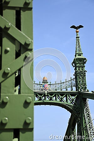 Landmark Liberty Bridge, Freedom Bridge in Budapest Editorial Stock Photo