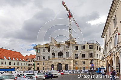 Buda Castle Construction Site Editorial Stock Photo