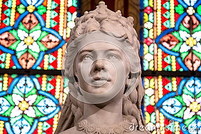 Budapest, Hungary, March 22 2018: Sculpture of Empress Elisabeth of Austria and Queen of Hungary in St. Matthias Church Editorial Stock Photo