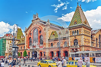 BUDAPEST, HUNGARY-MAY 06, 2016: Great Market Hall- largest and o Editorial Stock Photo