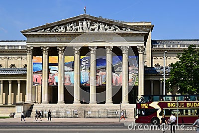 the Museum of Fine Arts. painting Exhibition of Tivadar Csontvary Kosztka. stone exterior with large columns Editorial Stock Photo
