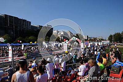 Budapest International Marathon - spectators at th Editorial Stock Photo