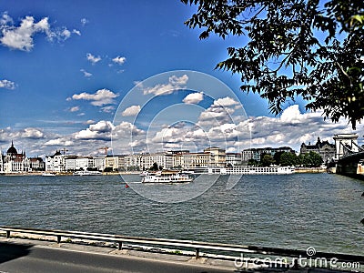 Budapest landscape from the side of Buda Stock Photo