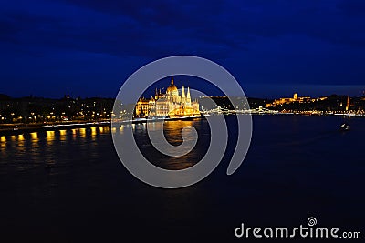 Budapest parlament at night. Beatiful wallpaper Stock Photo