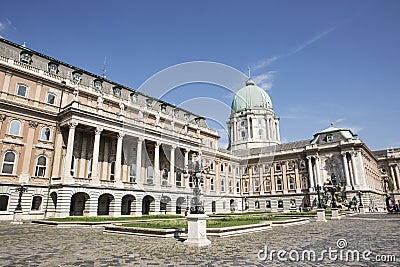 Budapest. Royal Castle. Courtyard view. Editorial Stock Photo