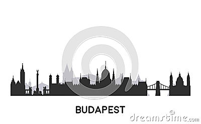 Budapest skyline silhouette. Vector Illustration