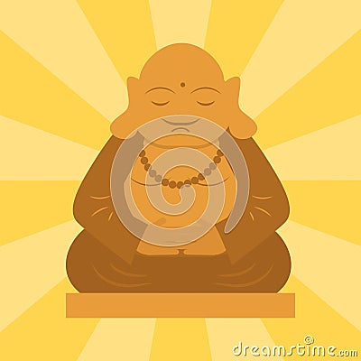 Budda statue from thailand harmony budha culture spiritual meditation sculpture vector illustration Vector Illustration