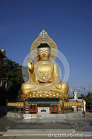 Buddha, Bomunsa temple, Jeju Island, South Korea Editorial Stock Photo